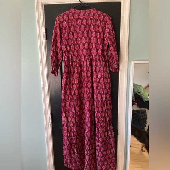 Flora Wear Indian Print Cotton Dress Size 4 - Picture 3 of 4